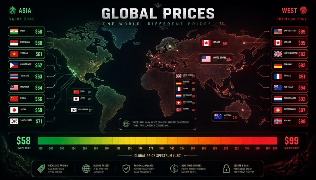GTA 6 Global Price,GTA 6 global price every country,GTA 6 Global Price Map